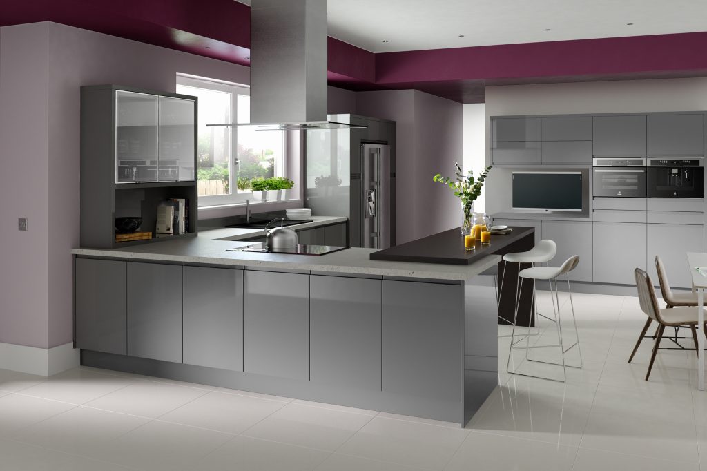 Solo Gloss Grey 1 | Net Kitchens, Walthamstow