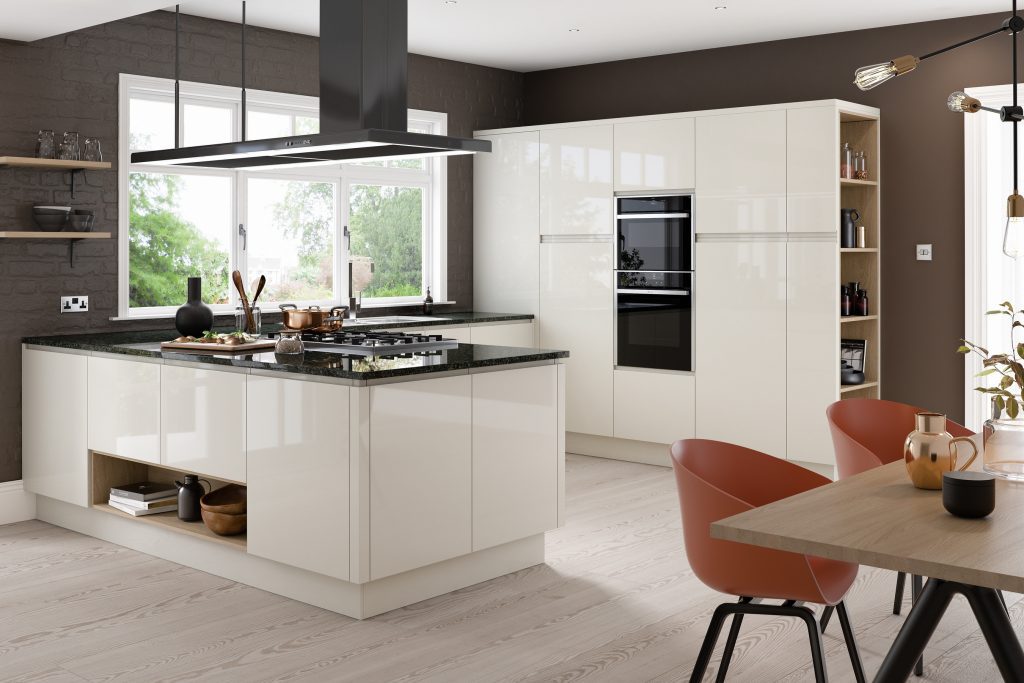 Solo Gloss Limestone | Net Kitchens, Walthamstow