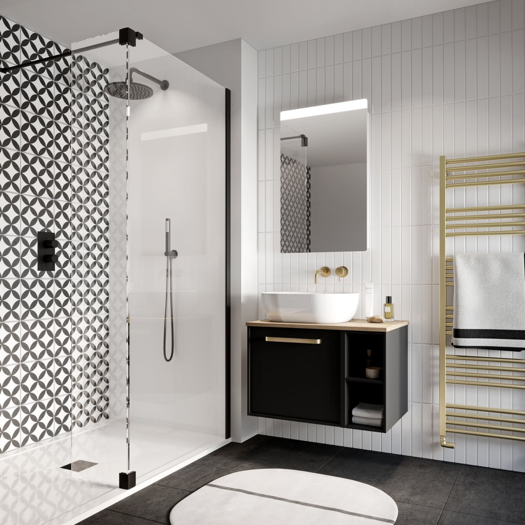 Crosswater P 36 Infinity Black 04 2 Hr | Total Bathrooms, Bath