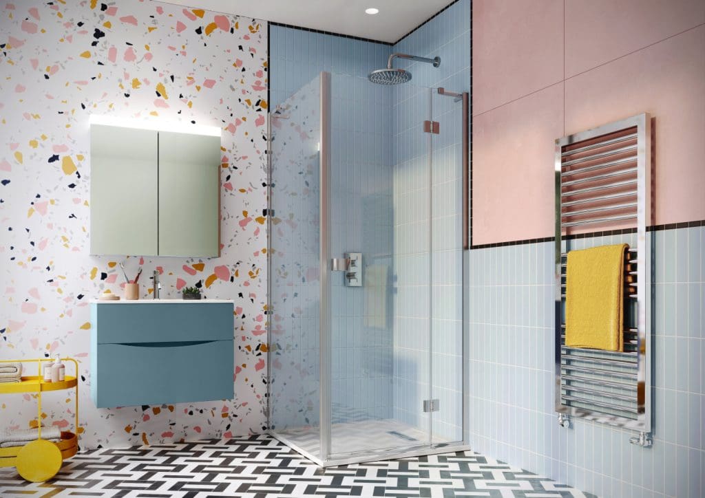 Design 8 Hinged Door With Inline Panel And Side Panel | Total Bathrooms, Bath