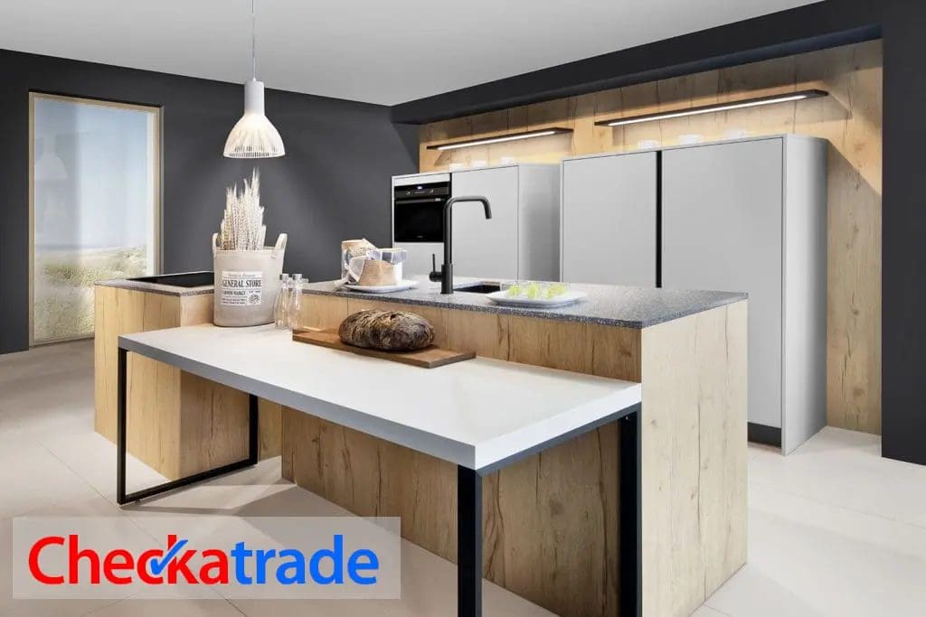 Rotpunkt Split Oak And Matt Cashmere Kitchen 3 1024X683 Check A Trade | Swans Of Gravesend, Kent