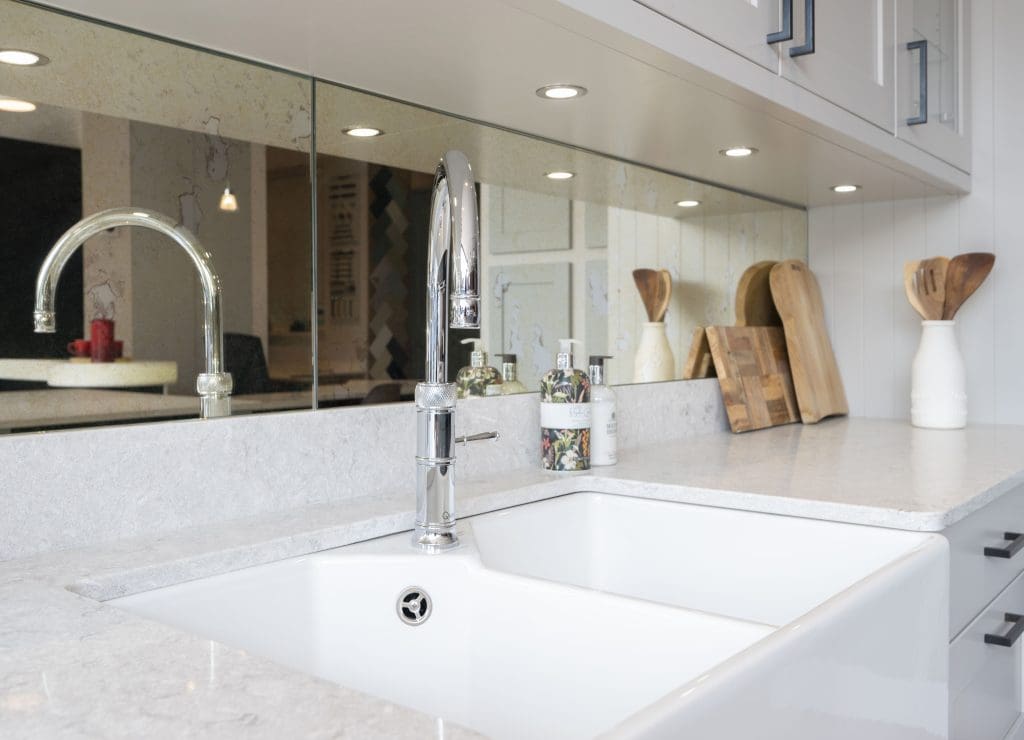 Antique Mirror Glass Splashback | Culina Kitchens, Wimbledon