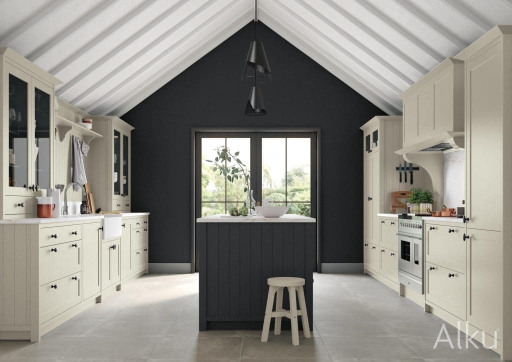 Alku Pearl Graphic Shaker Kitchen | 3 Rooms Design, Congleton