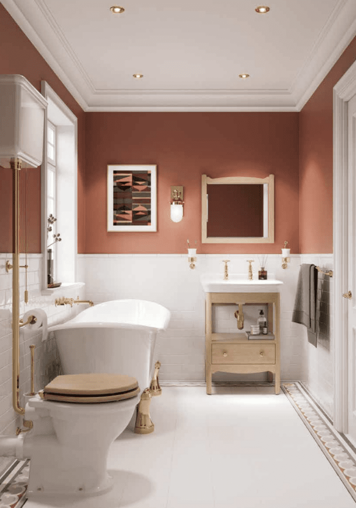 620 Unit In Light Oak With High Level Toilet With Light Oak Seat And 600 Mirror | Eden Kitchens and Bathrooms, Northamptonshire