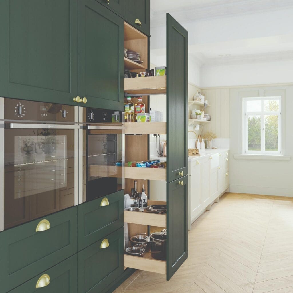 Elswick Thicket Oak Drawer Larder Pull Out | Eden Kitchens and Bathrooms, Northamptonshire
