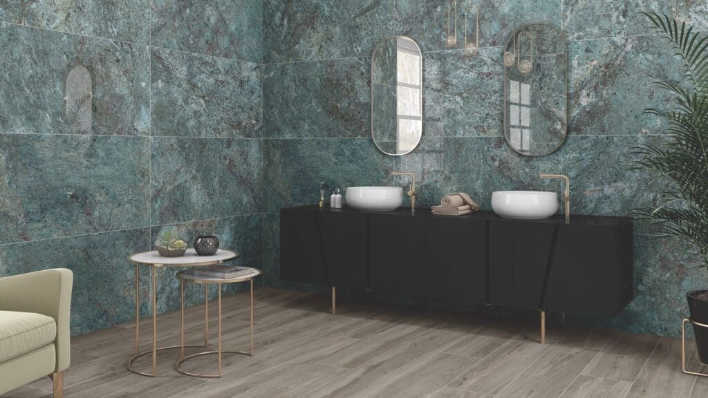 Marble Luxe Porcelain Polished Smeraldo 1 | Eden Kitchens and Bathrooms, Northamptonshire