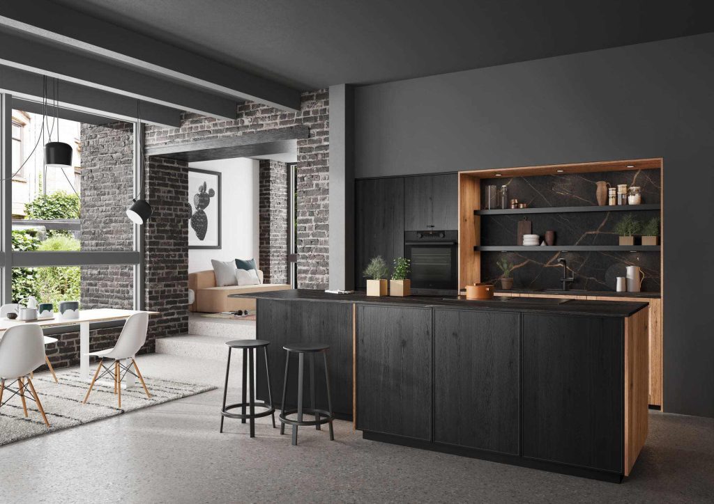 Rotpunkt Dark Wood Kitchen With Island | Eat Soak Sleep, Rugby