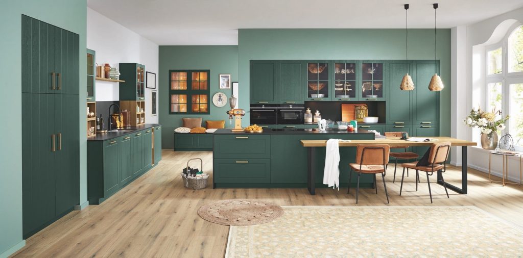 Ballerina Green Shaker Open Plan Kitchen | Jigzaw Interiors, Stockwell