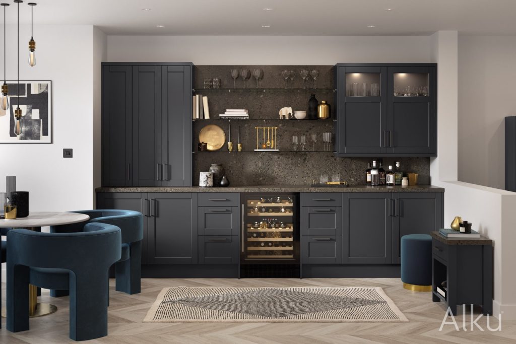 Alku Dark Compact Kitchen | Rowe Fitted Interiors, Hoylake