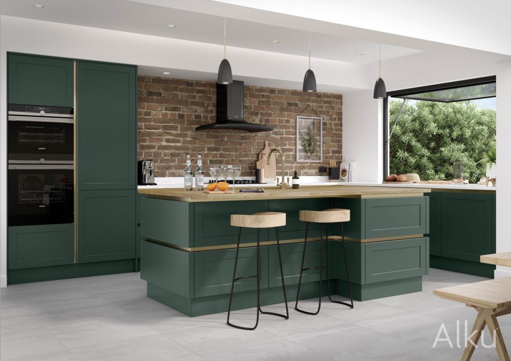 Alku Modern Green Shaker Kitchen | Rowe Fitted Interiors, Hoylake