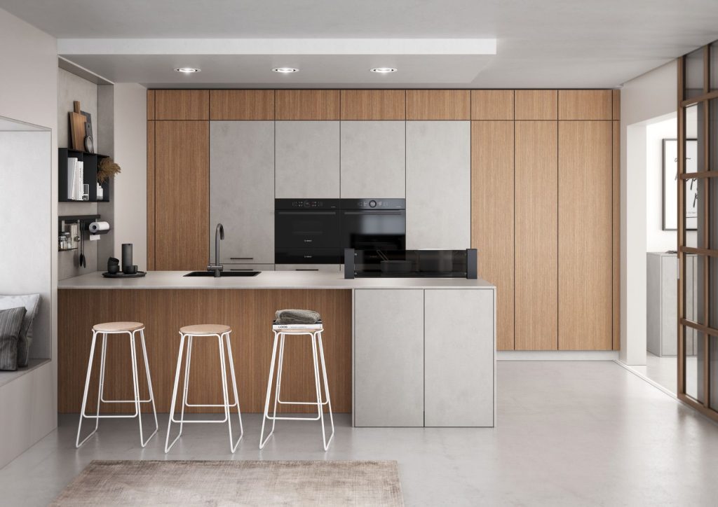 Bauformat Modern Wood Concrete Island Kitchen 1 | Rowe Fitted Interiors, Hoylake