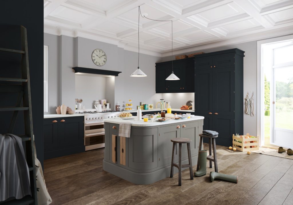 Manor Interiors Shaker L Shaped Kitchen With Island 1 | Jaystone Kitchens, Oldham