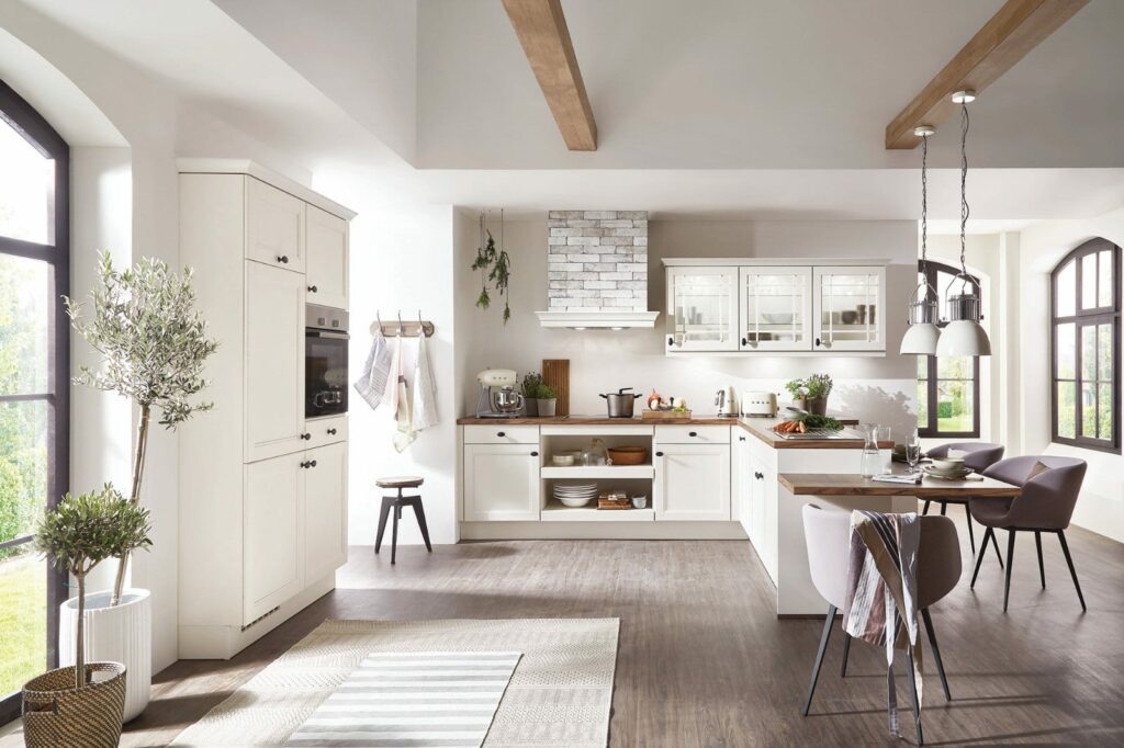 Nobilia Matt White Shaker Open Plan Kitchen 2021 1 | Classique Kitchens, Carlisle