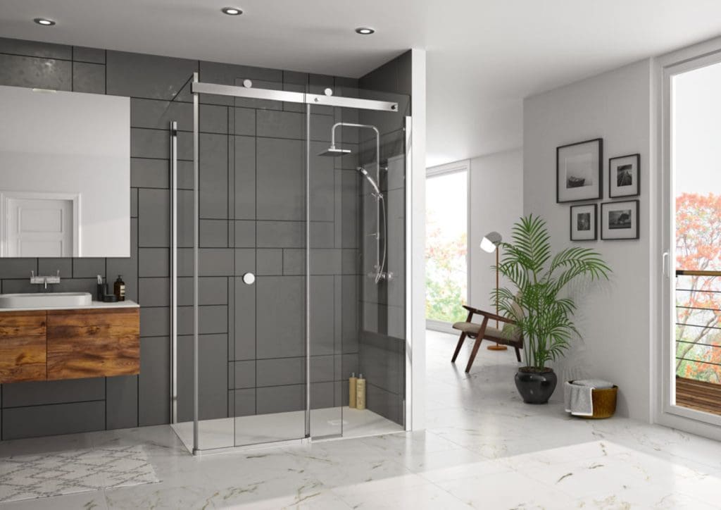 10 Series Sliding Door With Side Panel Lr | Bowman Bathrooms, Essex