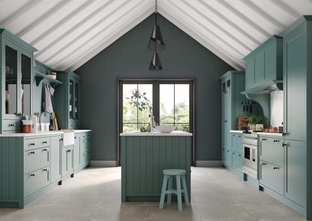 Aldana Viridian Shaker Kitchen | Colourhouse Interiors, Caterham