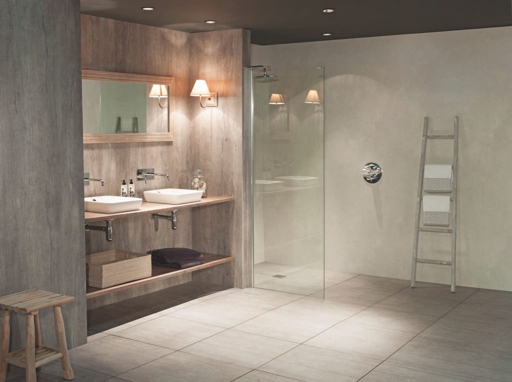 Bushboard Nuance Weathered Beamwood And Pearl Marble | Plumb Point, Plymouth