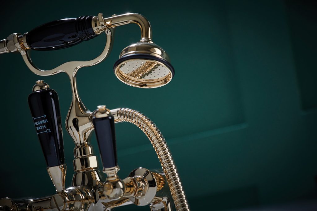 Marflow St James Antique Gold Bath Shower Head | Plumb Point, Plymouth