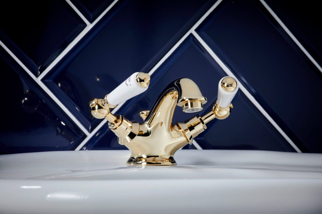 Marflow St James Antique Gold Traditional Basin Taps | Plumb Point, Plymouth