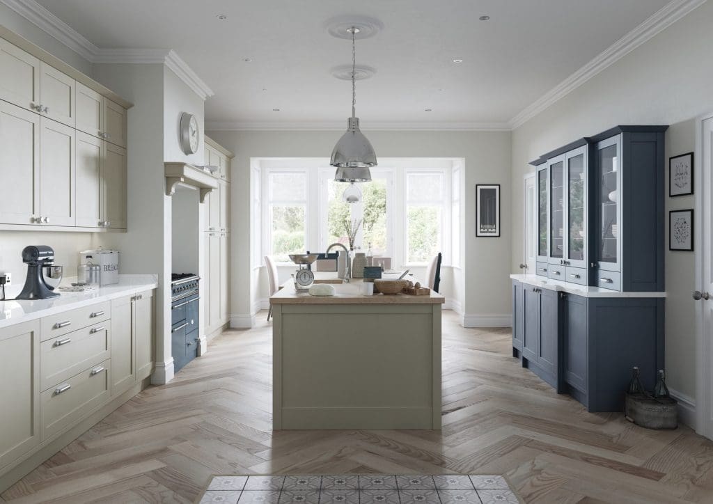 Aldana Airforce And Stone Shaker Open Plan Kitchen With Island | Atelier Kuchen, Wimbledon