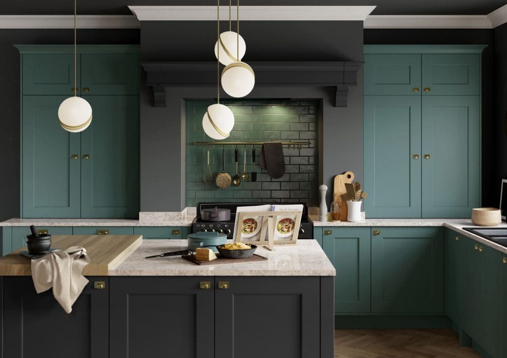 Florence Viridian And Graphite Kitchen | Atelier Kuchen, Wimbledon