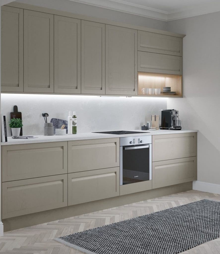 Harborne Shell And Stone Compact Kitchen Edited | Atelier Kuchen, Wimbledon