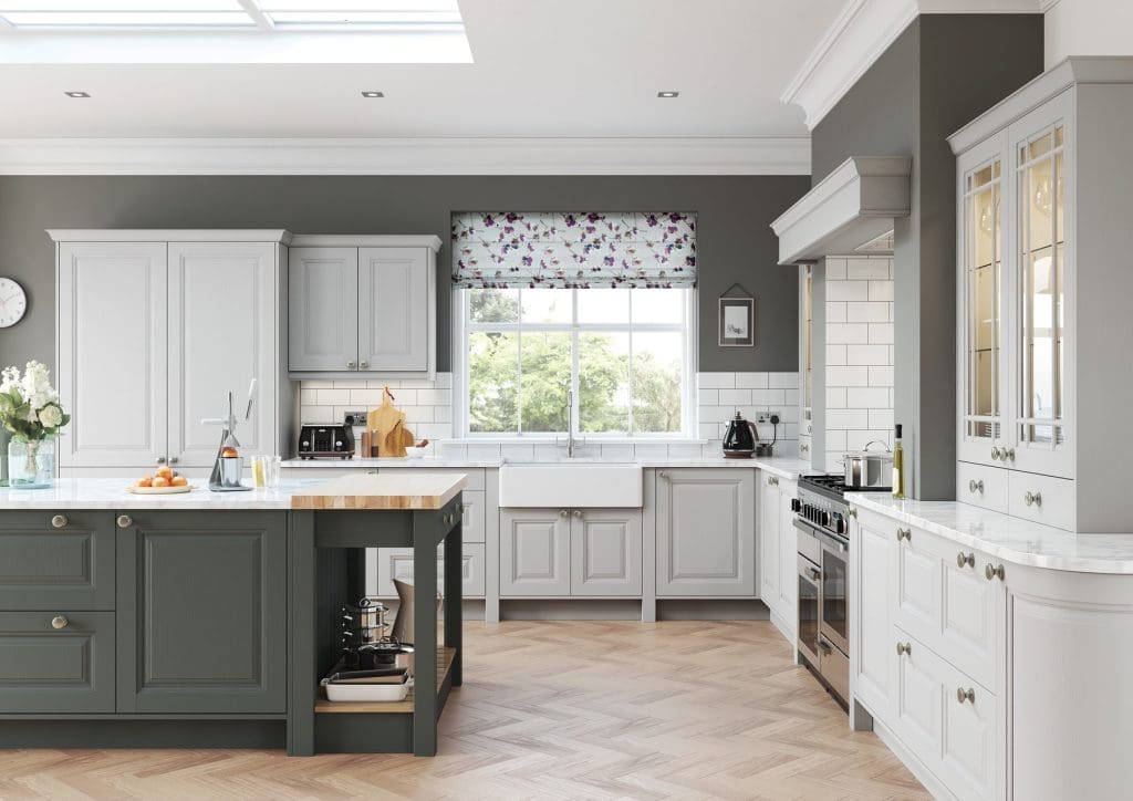 Jefferson Gun Metal Grey And Light Grey Shaker Kitchen | Atelier Kuchen, Wimbledon