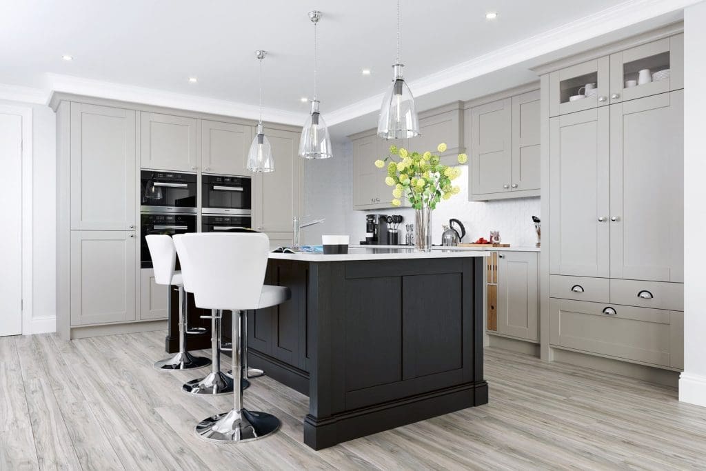 Madison Cashmere And Graphite Shaker Kitchen | Atelier Kuchen, Wimbledon
