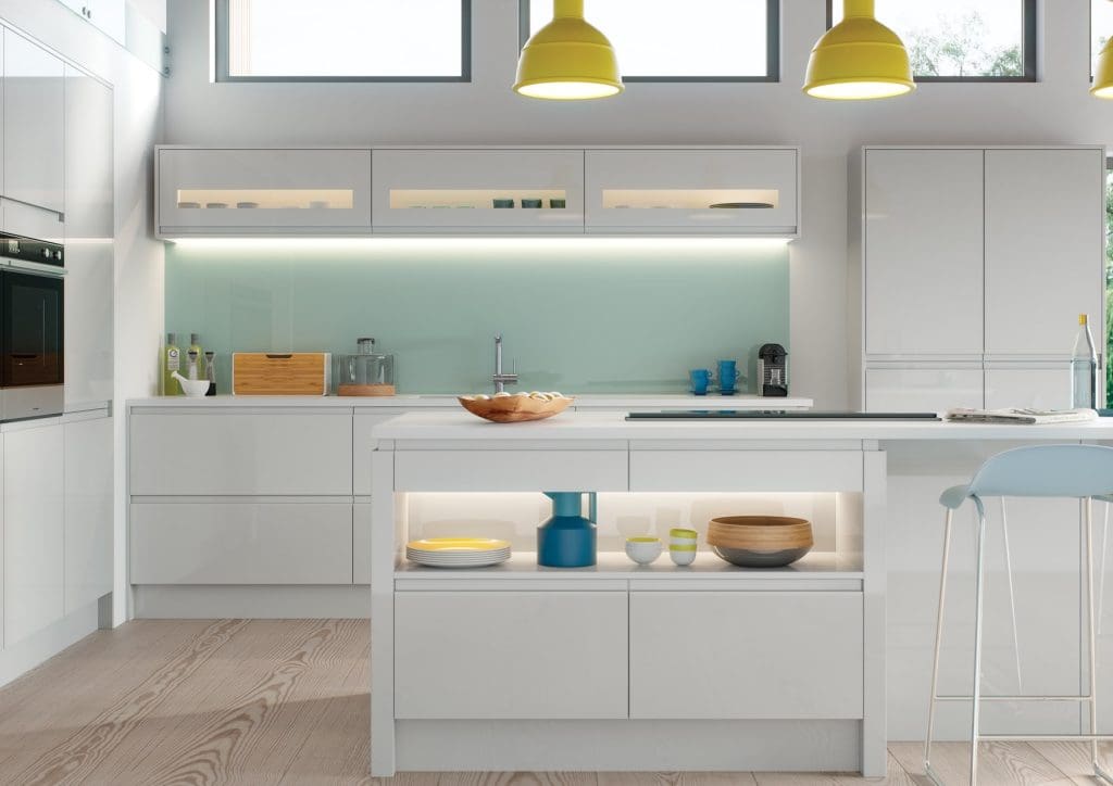Strada Gloss Light Grey Kitchen | Atelier Kuchen, Wimbledon