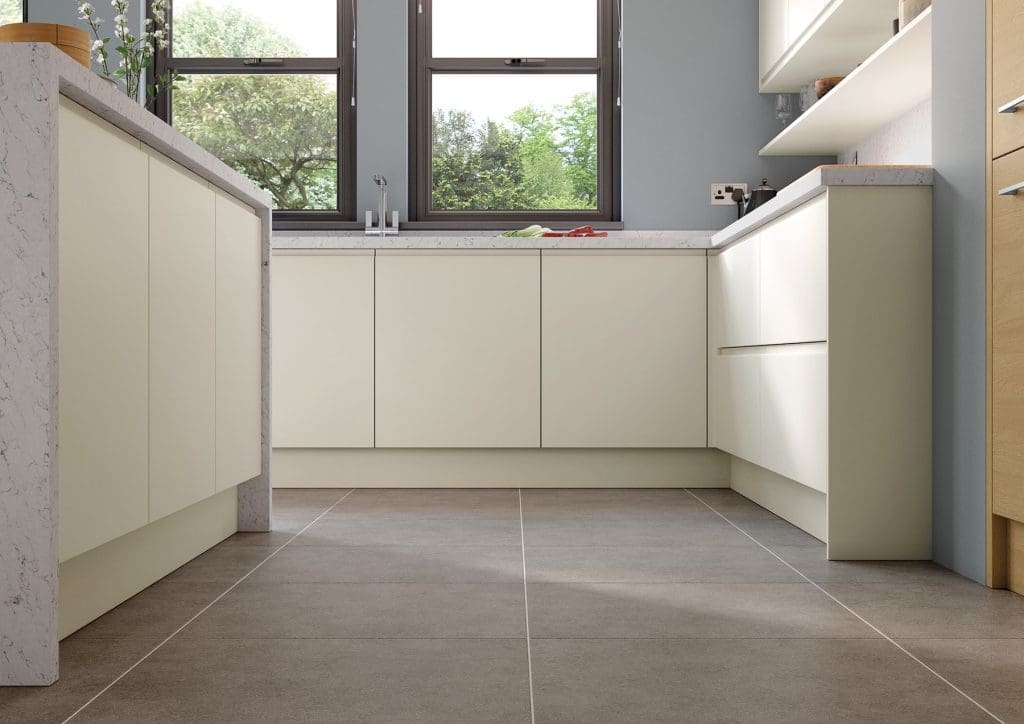 Strada Matte Porcelain And Tavola Light Oak Kitchen | Atelier Kuchen, Wimbledon