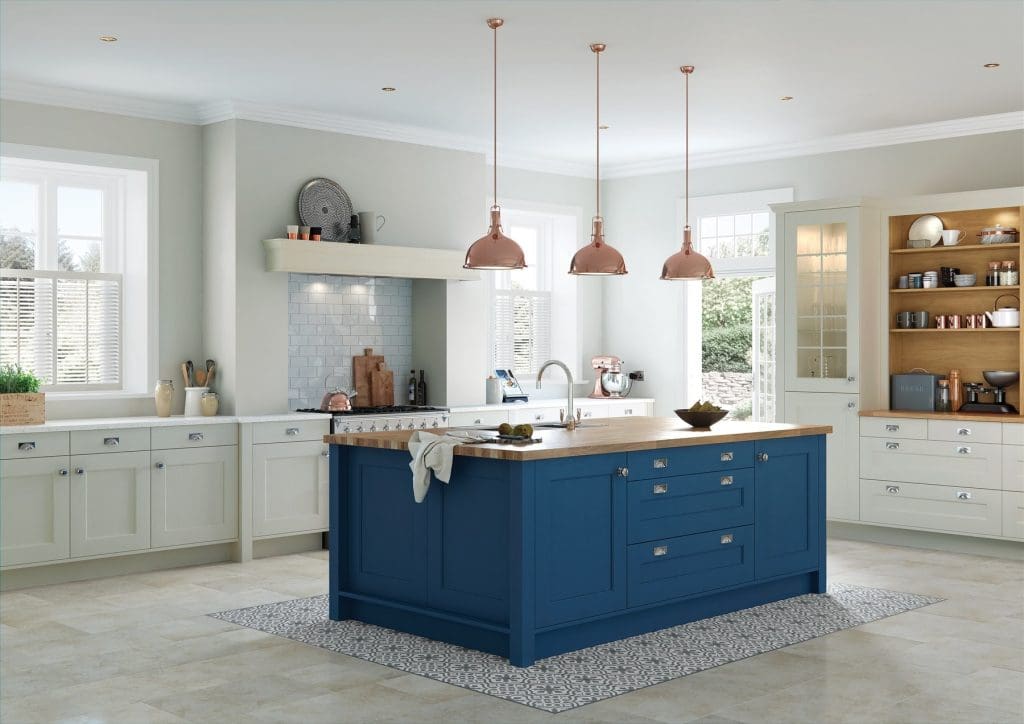 Wakefield Parisian Blue And Mussel Shaker Kitchen | Atelier Kuchen, Wimbledon