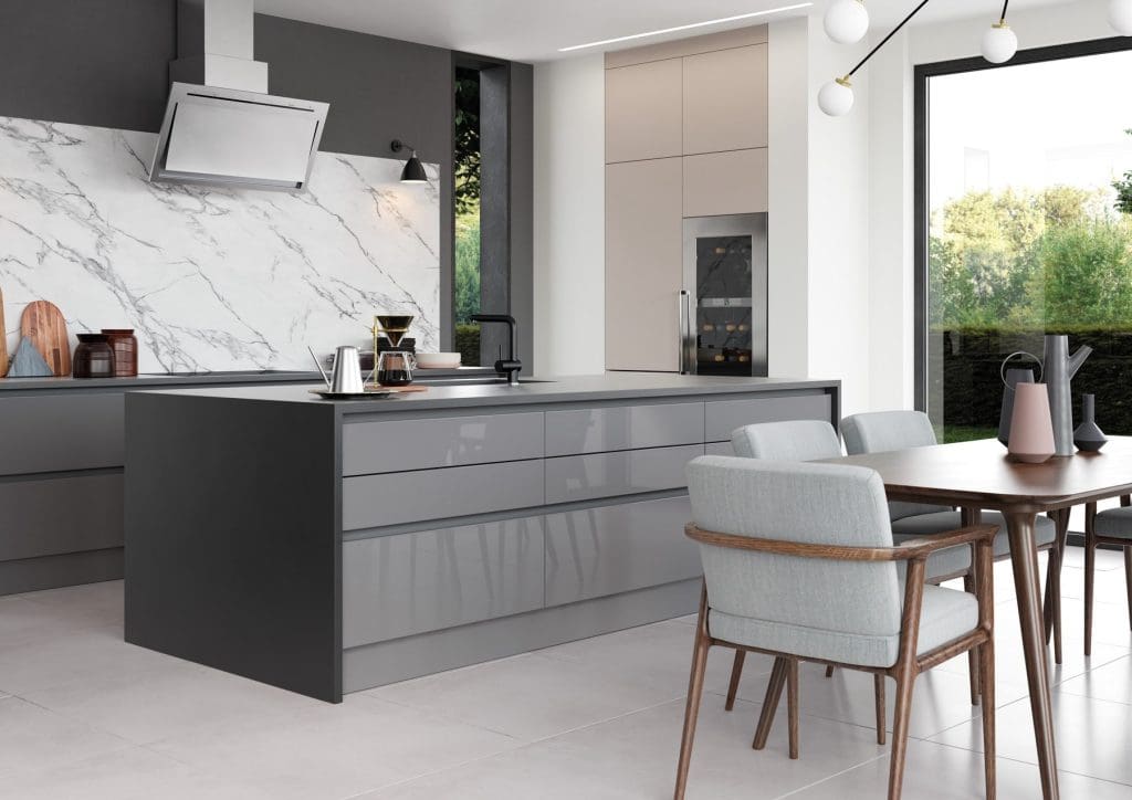 Zola Gloss Dust Grey And Tavola Carbon Kitchen | Atelier Kuchen, Wimbledon