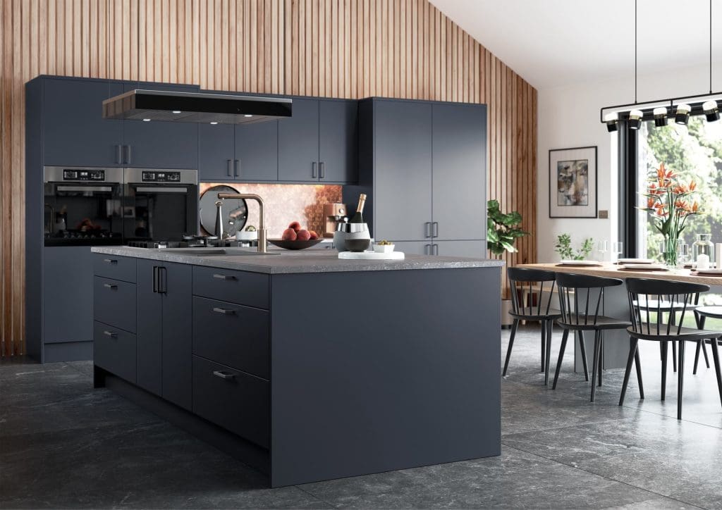 Zola Matte Slate Blue Kitchen | Atelier Kuchen, Wimbledon