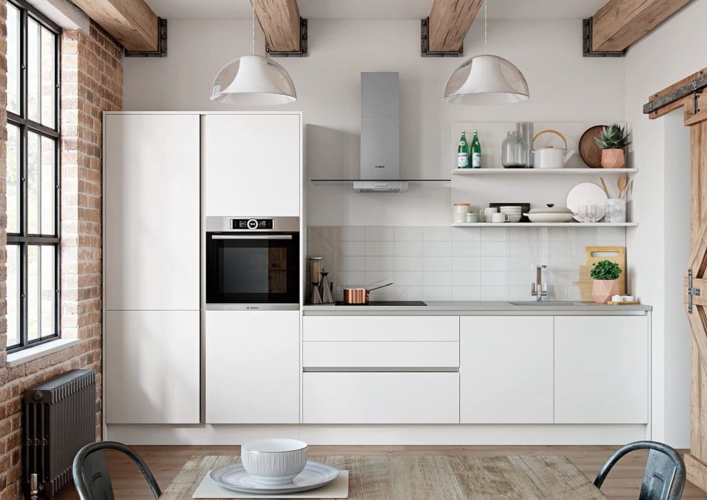 Zola Soft Matte White Compact Kitchen | Atelier Kuchen, Wimbledon