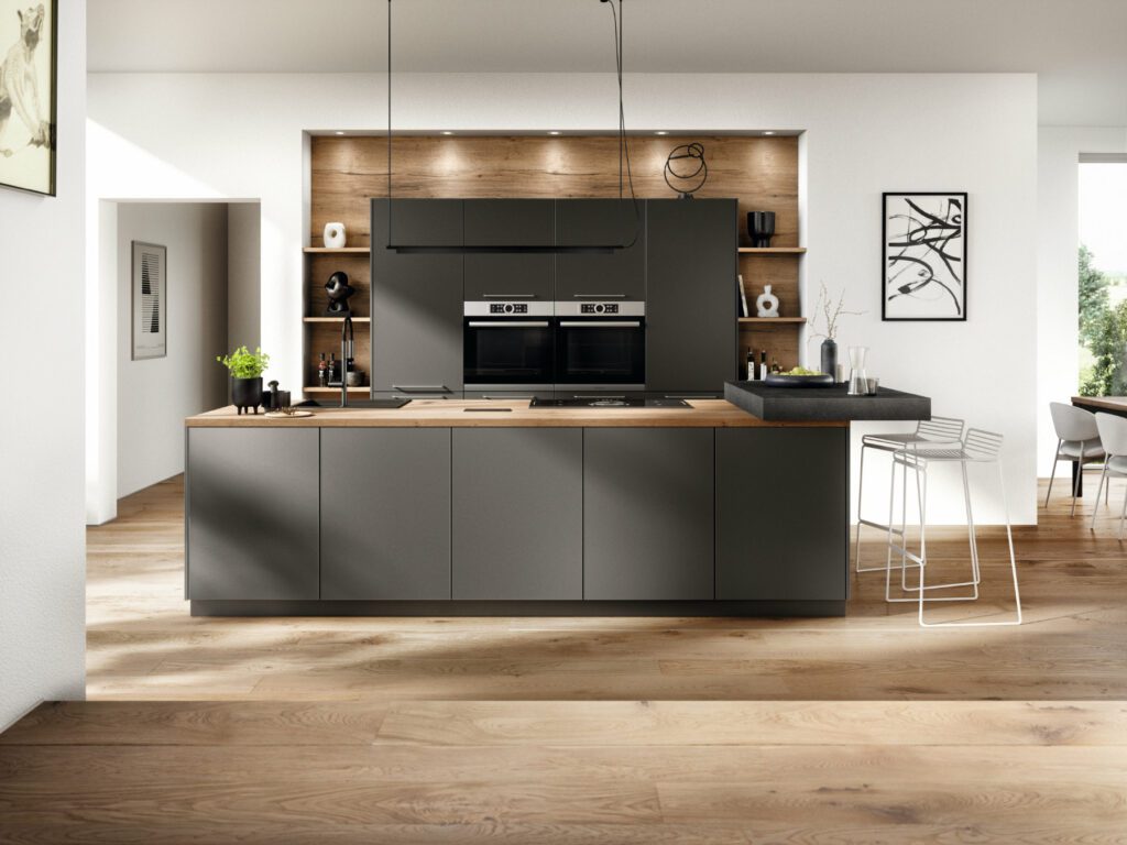 Nobilia Charcoal Matt Handleless Kitchen | Joshua Donald Kitchens, Dunstable