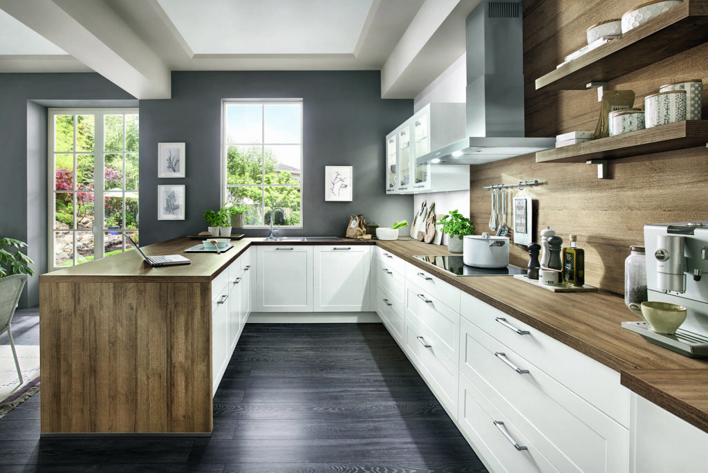 Nobilia Matt White Wood Shaker U Shaped Kitchen 2021 | Joshua Donald Kitchens, Dunstable