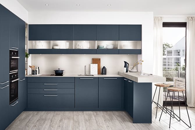 Nobilia Indigo U Shaped Kitchen | Joshua Donald Kitchens, Dunstable